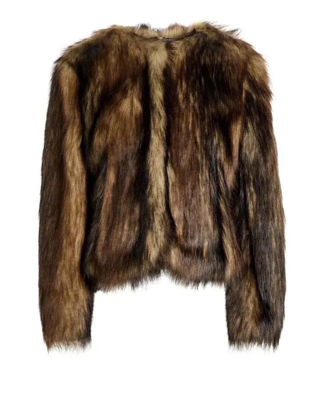 Simone Rocha Brown Sculpted Faux Fur Fray Jacket