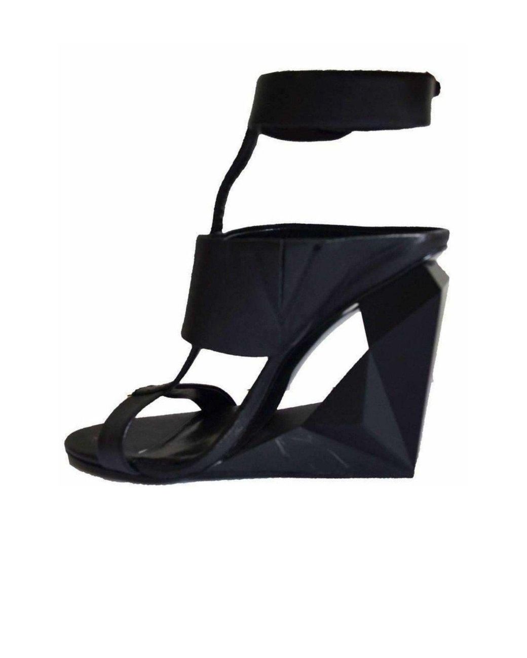 BCBGMAXAZRIA Black Noella Cutout Wedge Sandal