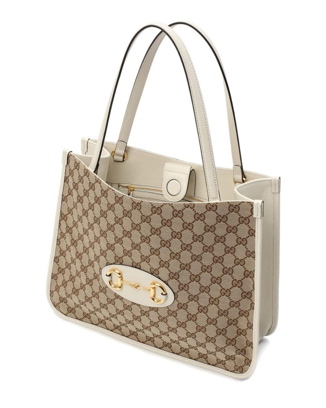 Gucci Brown Horsebit 1955 GG Supreme Medium Tote Bag