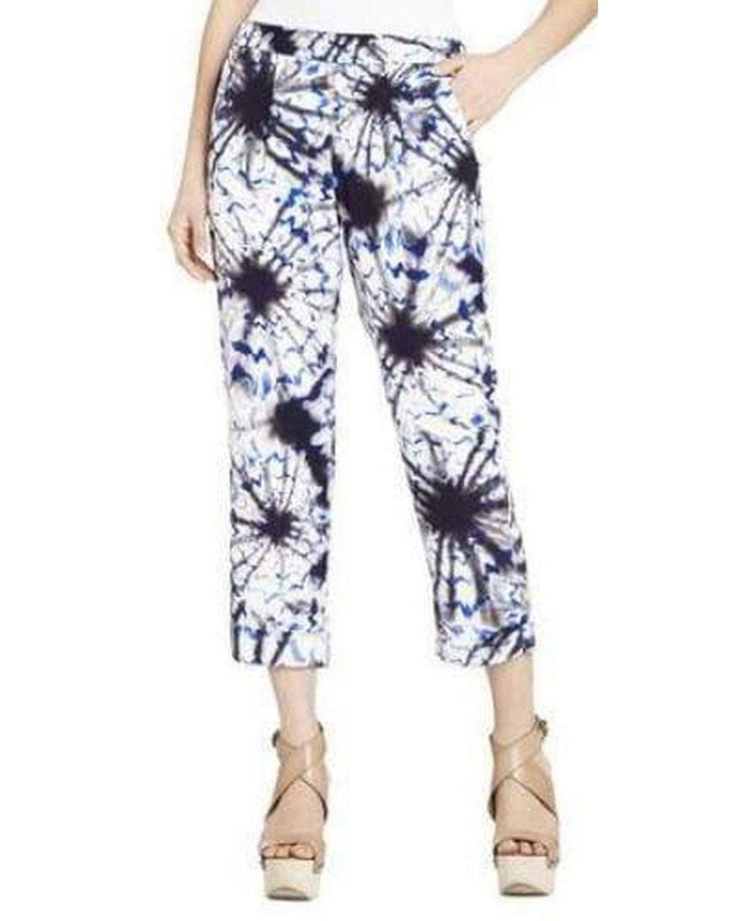 BCBGMAXAZRIA Blue Easy Silk Trouser Pants