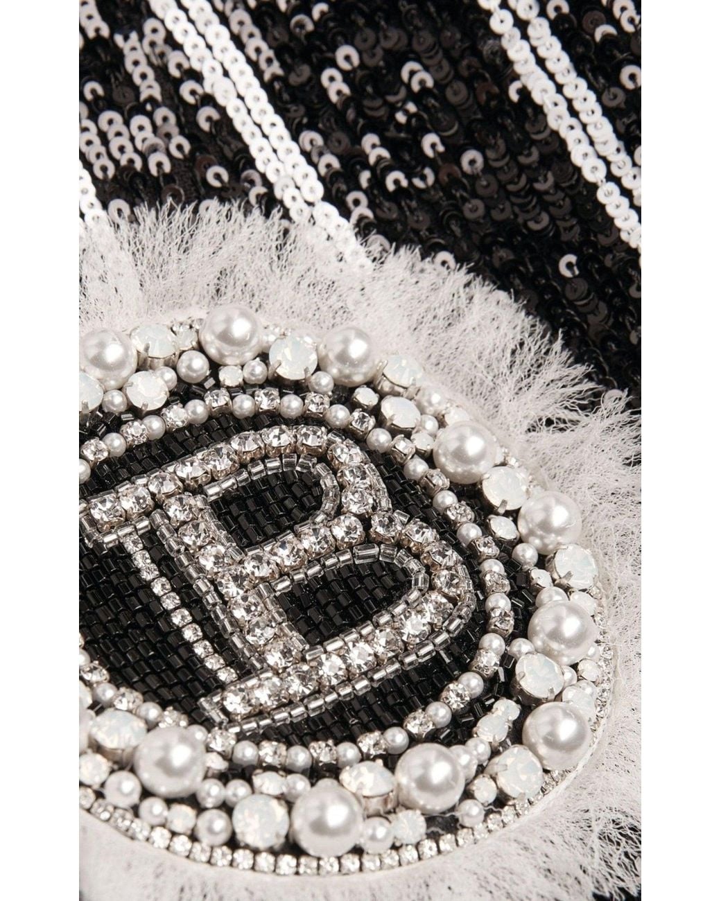 Balmain Sequinned Black White Striped Spencer Jacket