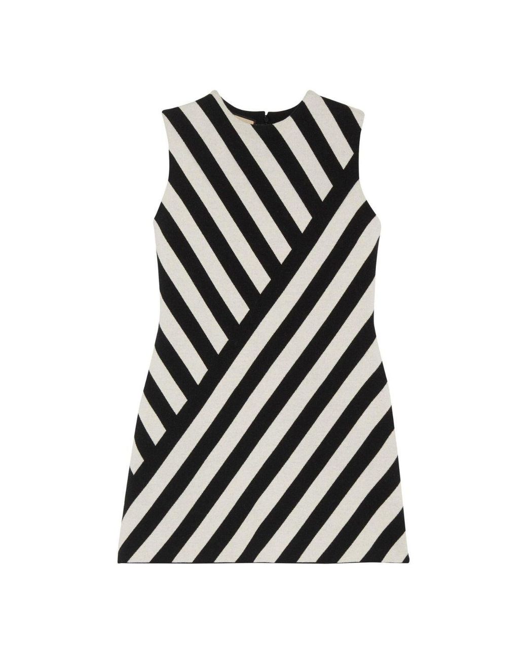 Gucci Black Striped Jacquard Sleeveless Dress