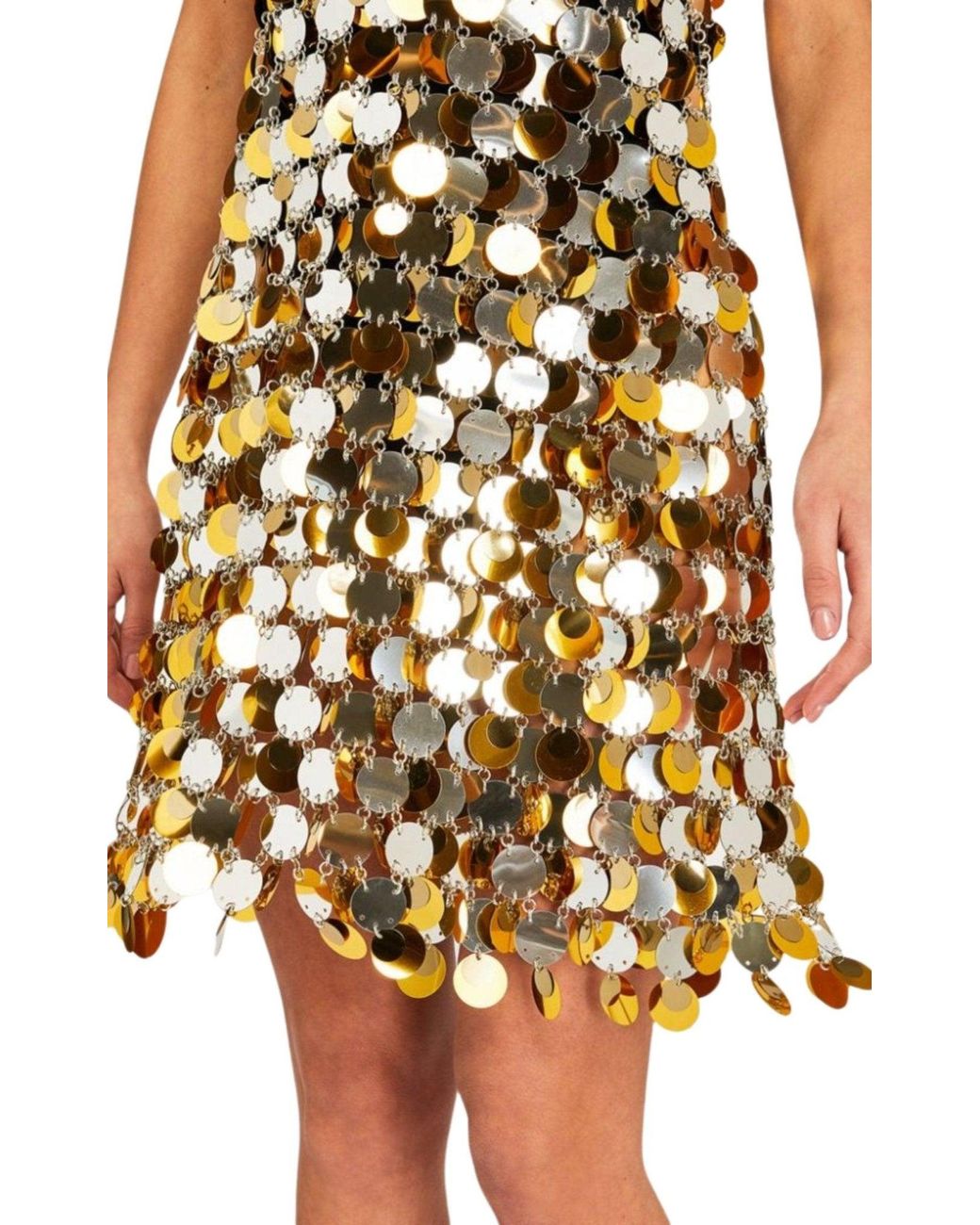 Rabanne Metallic Oversized Paliette-embellished Mini Dress