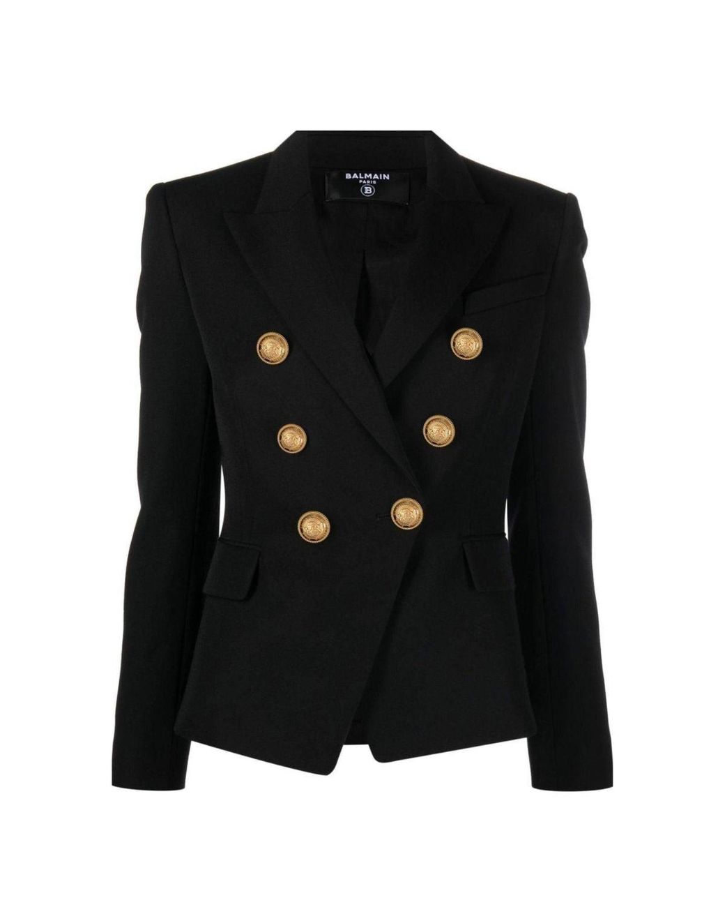 Balmain Black Double Breasted Wool Blazer