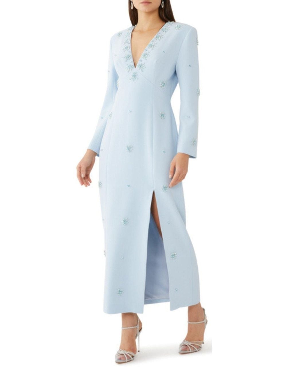 Huishan Zhang Blue Aurore Crystal-embellished Midi Dress