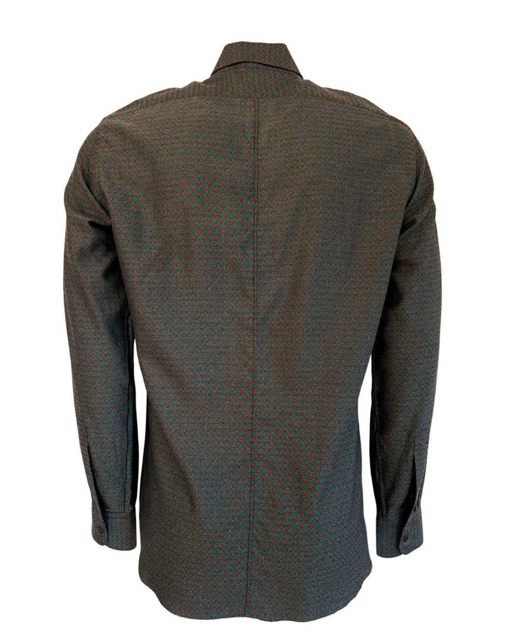 Dries Van Noten Curley Print Green Cotton Shirt for men