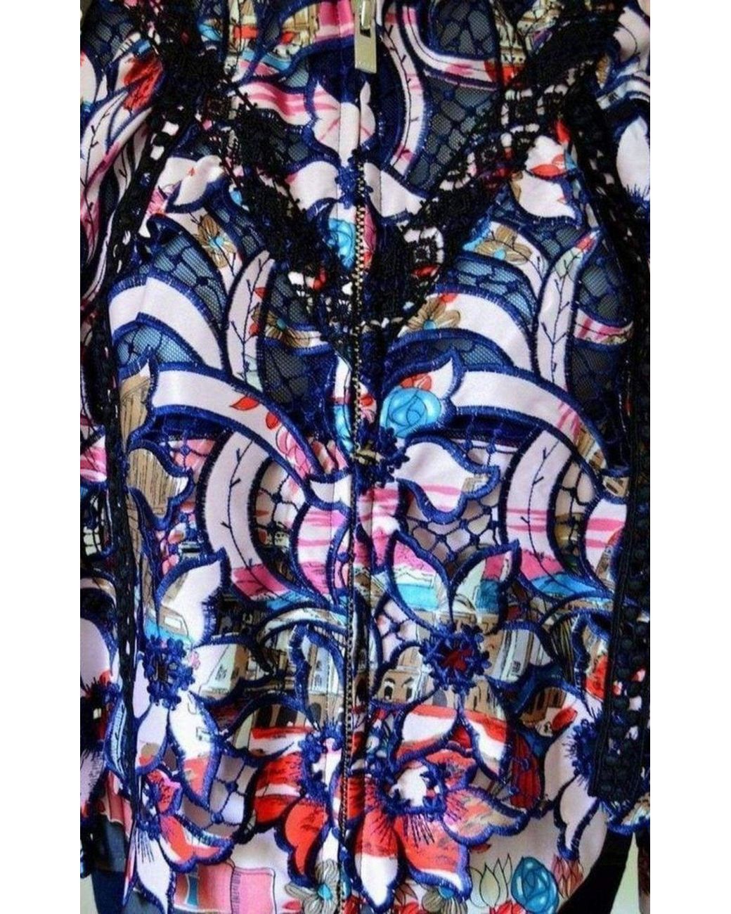 Sacai Blue Canvas And Broderie Anglaise Souvenir Cotton Jacket