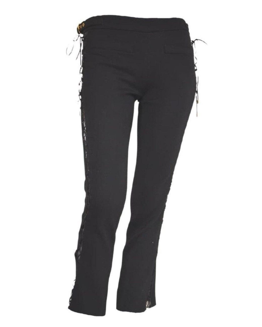 Emilio Pucci Black Criss Cross Peekaboo Leg Pants
