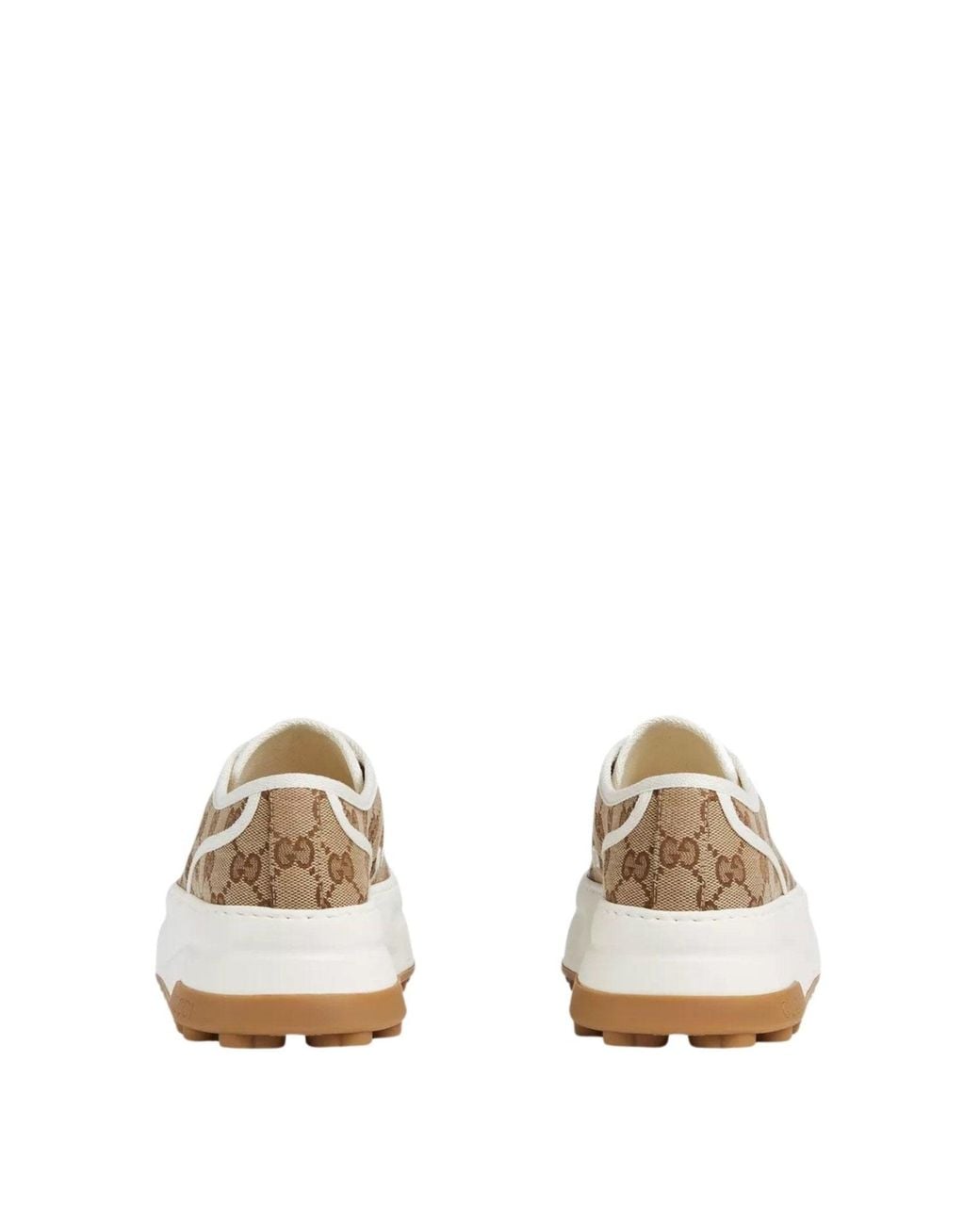 Gucci White GG Canvas Platform Sneaker In Beige