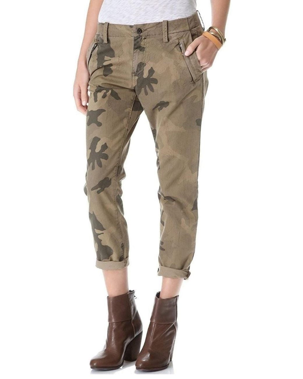 Joe's Jeans Natural Camo Straight Leg Ankle Trousers