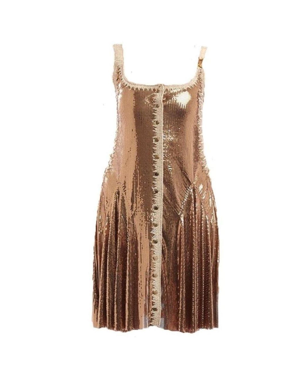 Rabanne Brown Gold Chainmail Dress