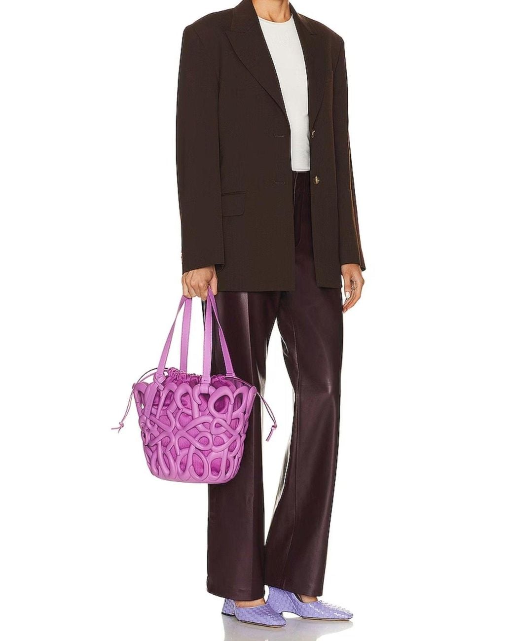 Loewe Pink Anagram Inflated Basket Bag In Purple