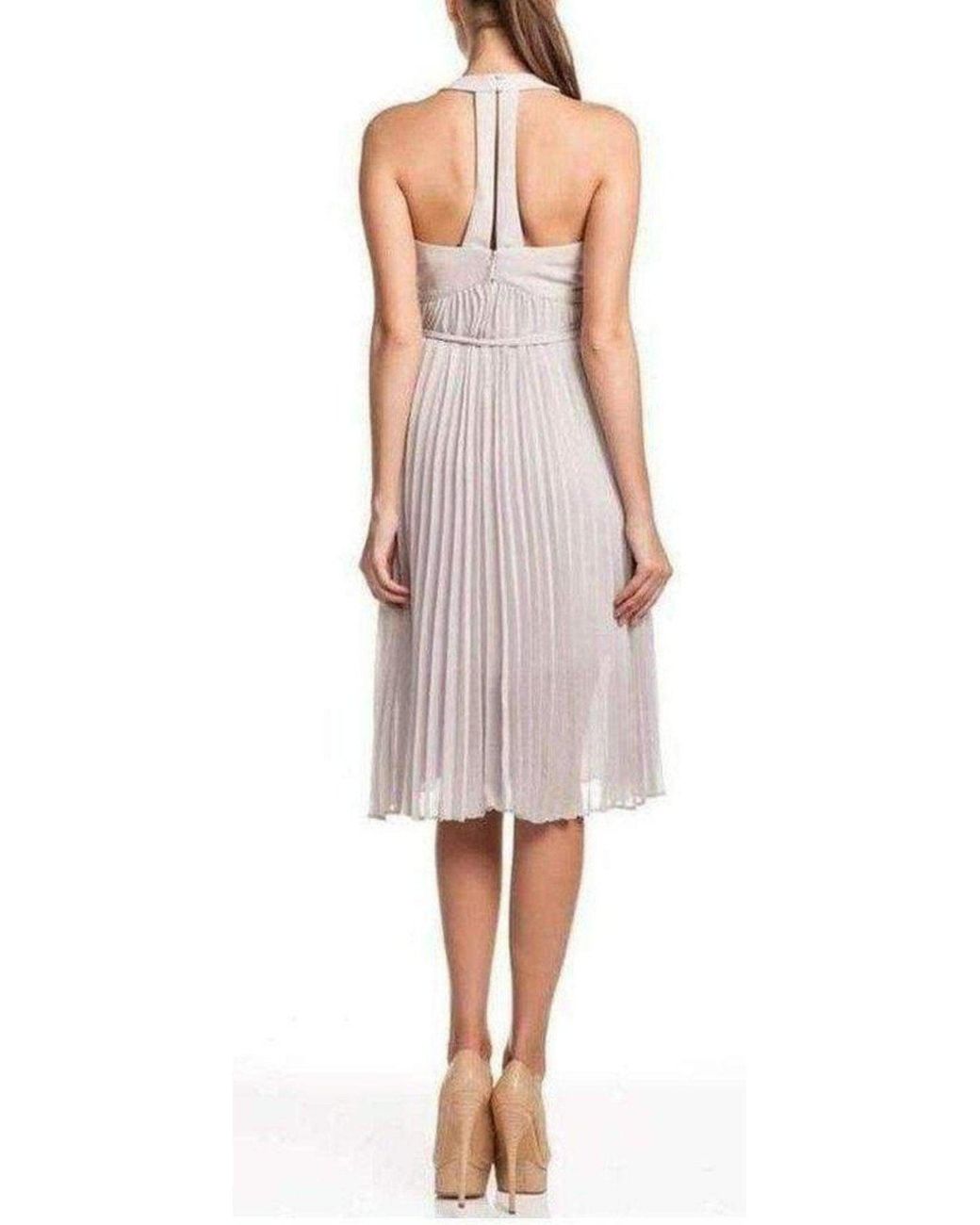 BCBGMAXAZRIA Natural Eloise Pleated Cocktail Dress