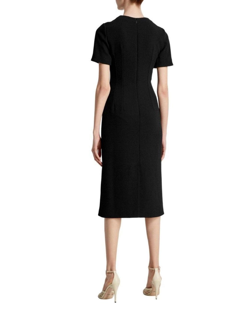 Gucci Black Wool Sable Lace Midi Dress