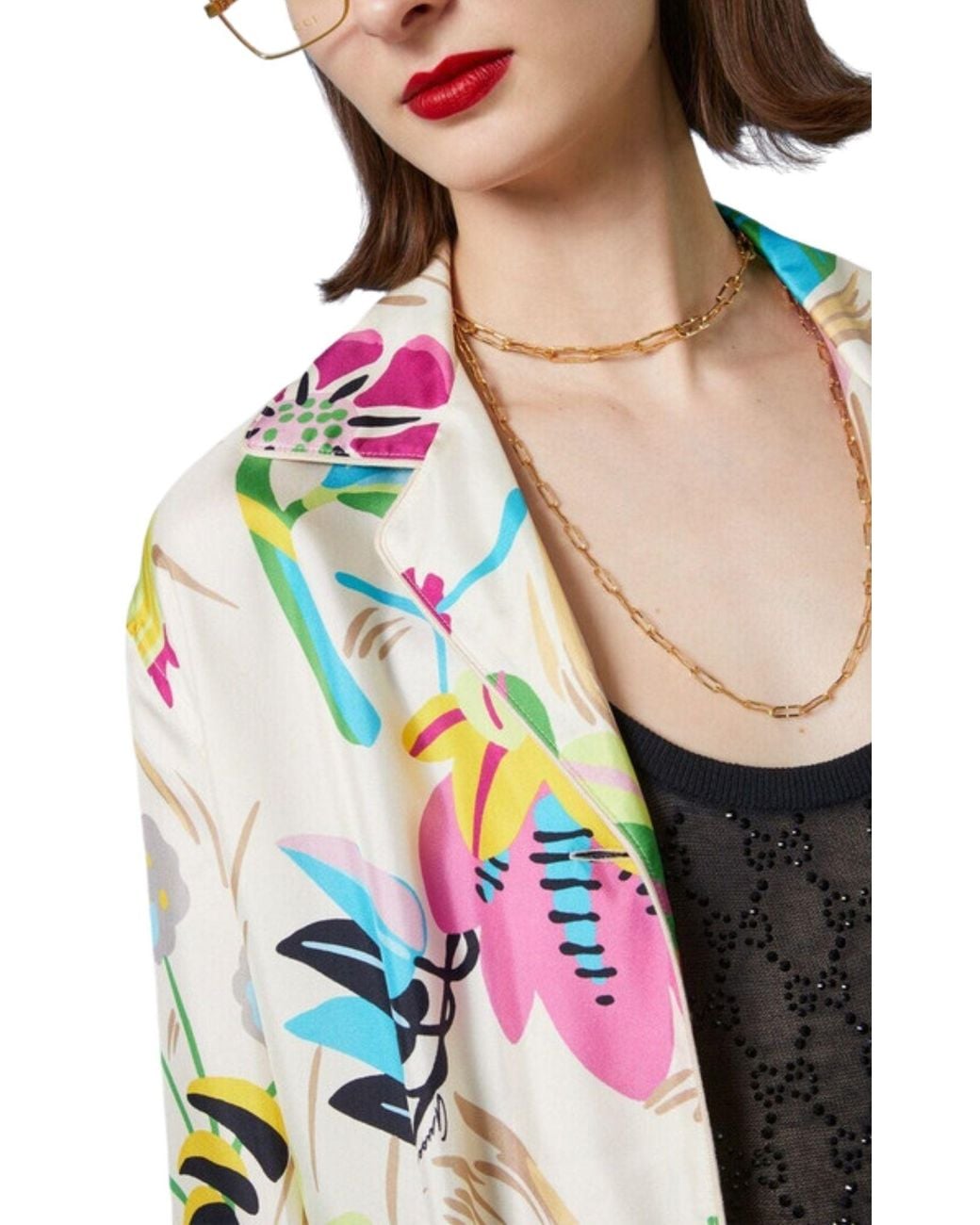Gucci Green Floral Print Silk Oversized Shirt