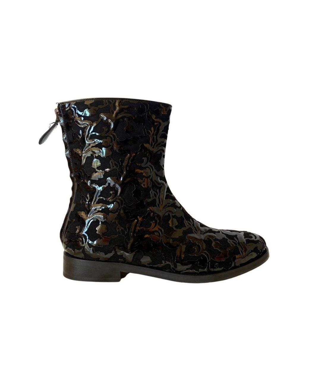 Alaïa Black Patent Leather Ankle Boots