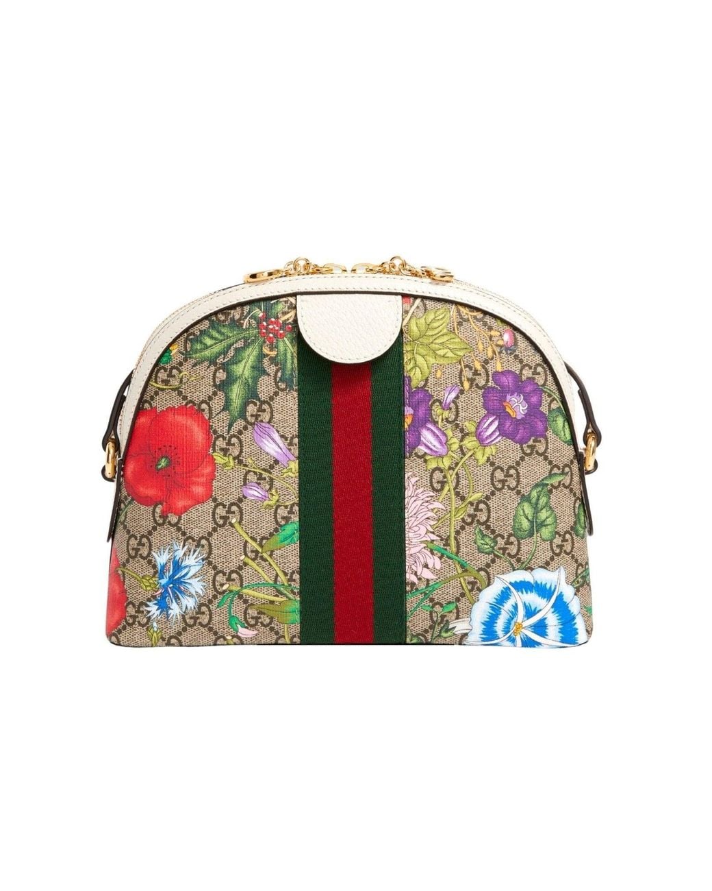Gucci White Small Ophidia Flora Shoulder Bag It