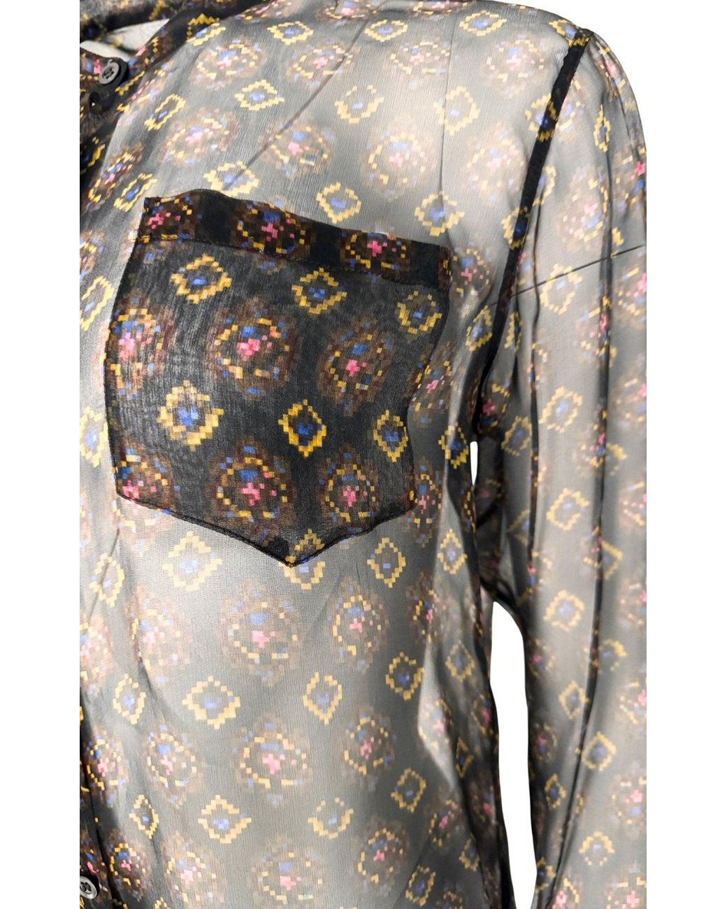 Dries Van Noten Brown Chiffon Tunic Blouse