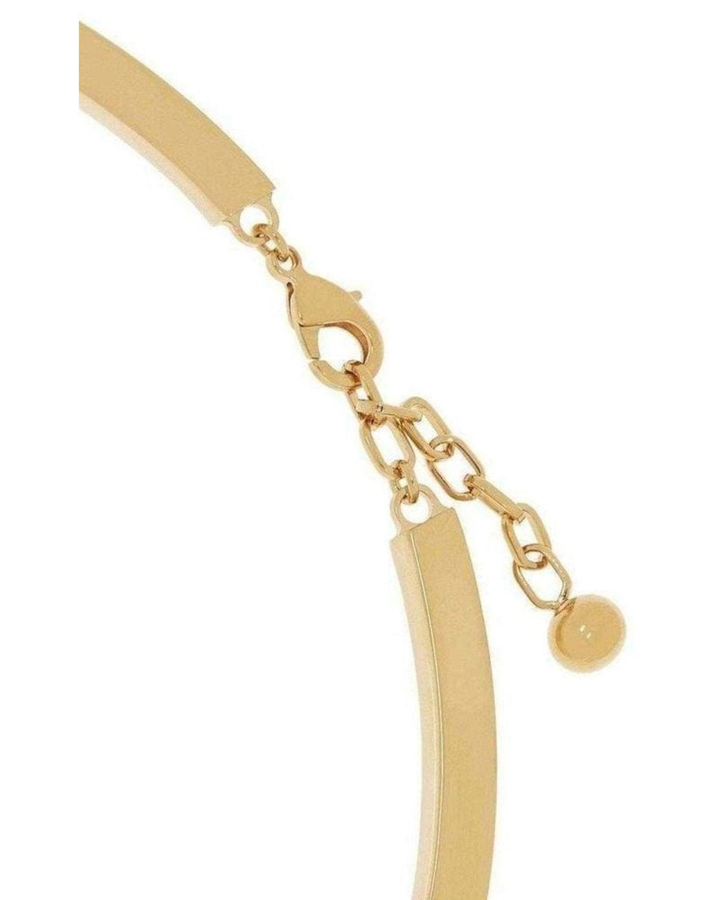 Chloé Metallic Darcey Inset Swarovski Pearl Chunky Torque Necklace