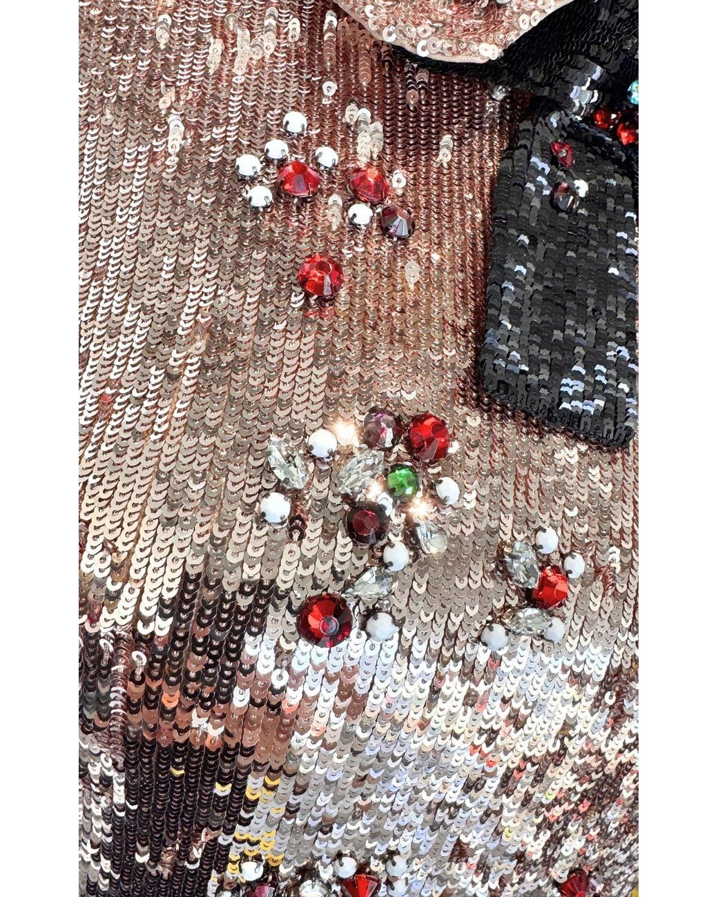 Gucci Brown Sequins With Crystal Embroidered Dress