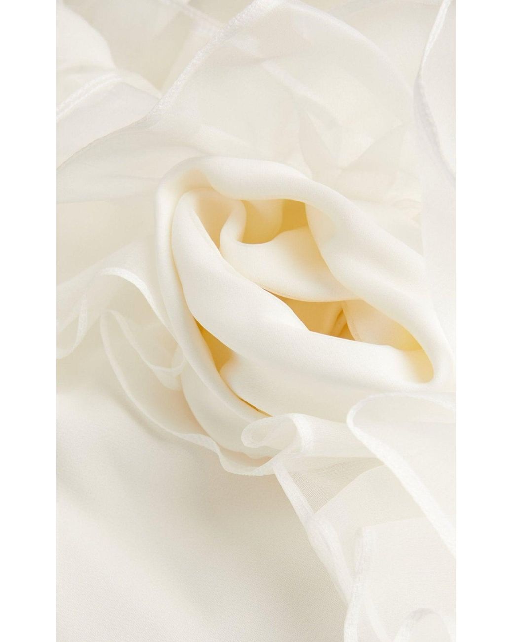 Alessandra Rich White Organza-trim Maxi Dress