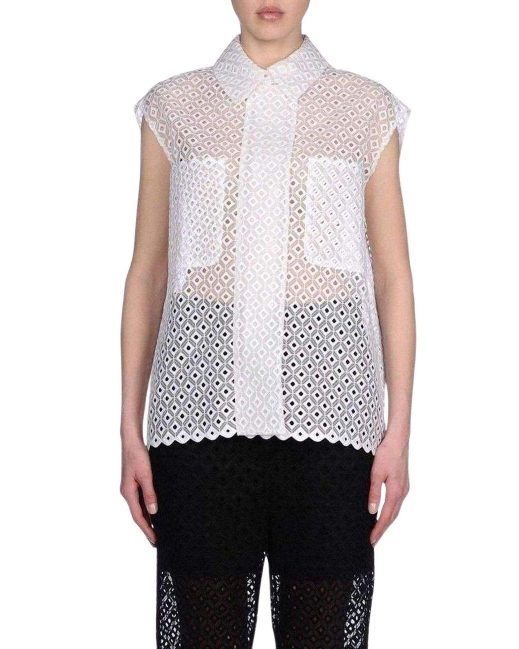 Stella McCartney White Cutwork Embroidery Erne Blouse