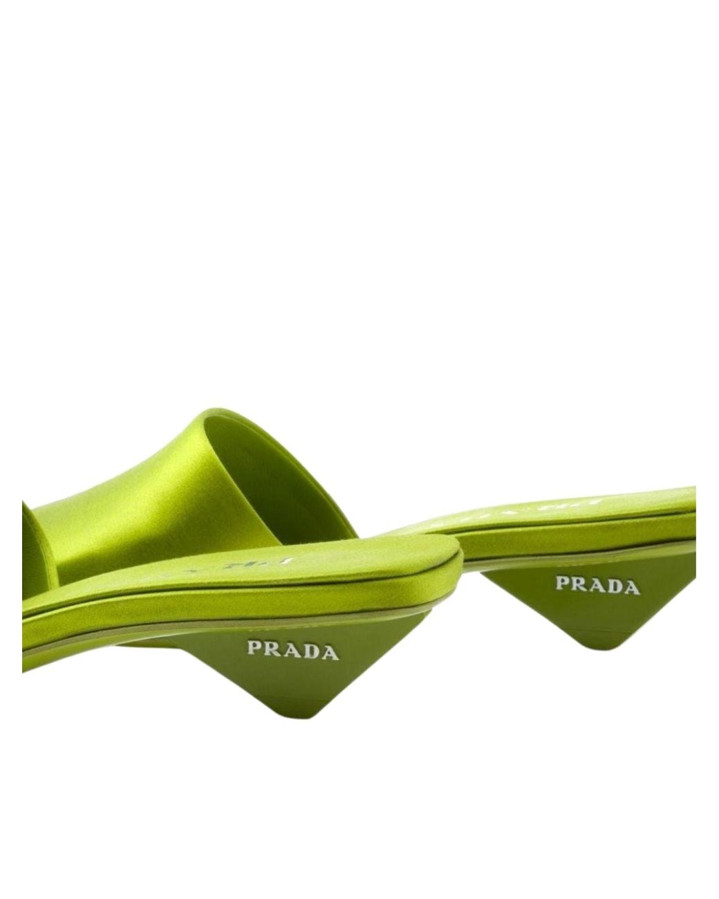 Prada Green Square-toe Satin Mules