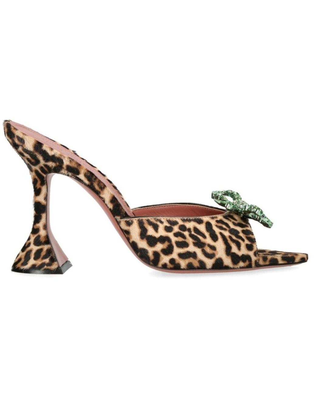 AMINA MUADDI Metallic Leopard Print Rosie Mules 95