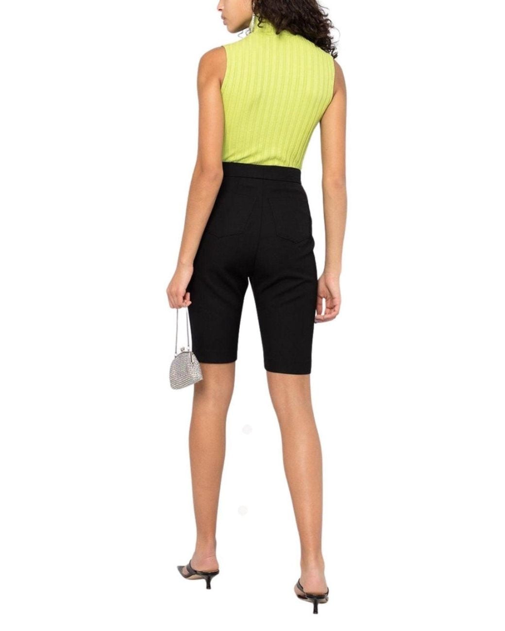 Balmain Black High-waisted Knee-length Wool Shorts