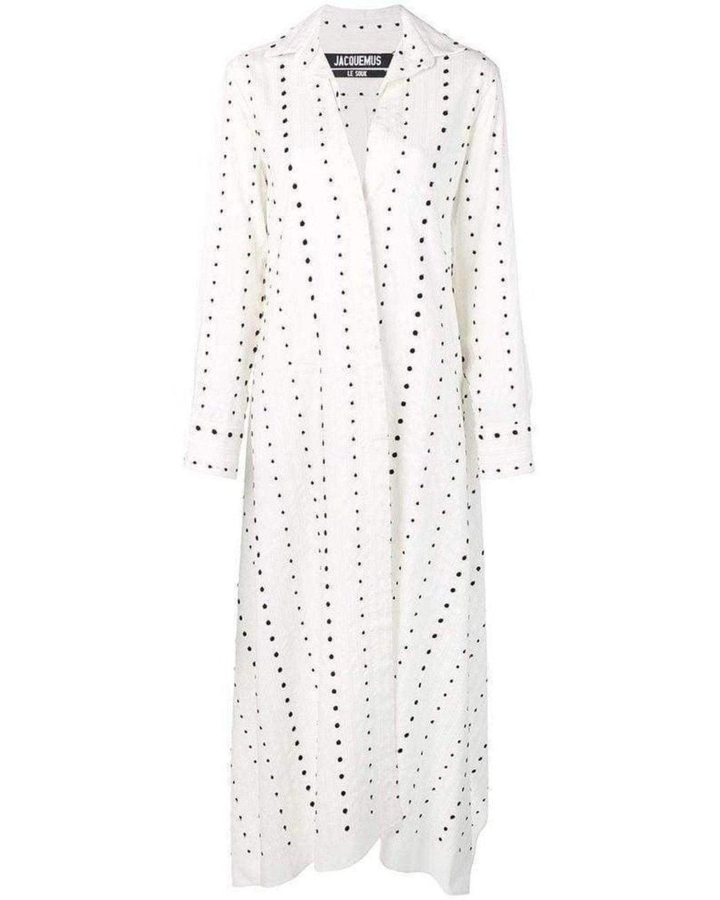 Jacquemus White La Djellaba Dot Maxi Dress