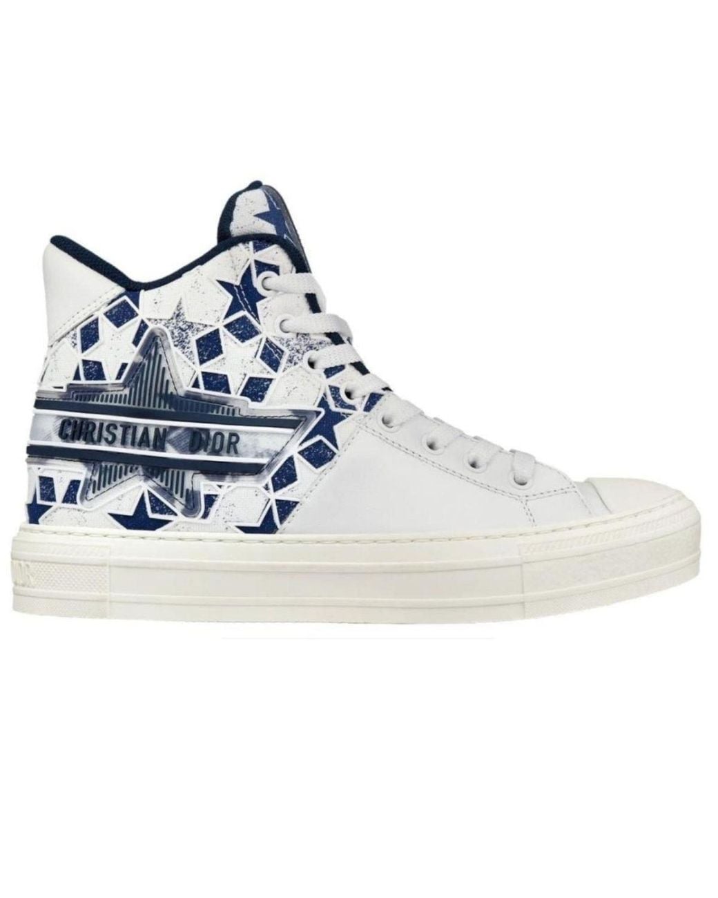 Dior Blue Walk'n' Star High Top Sneakers