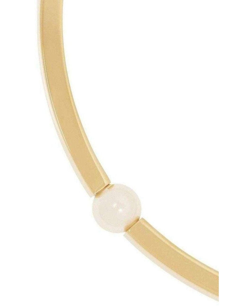 Chloé Metallic Darcey Inset Swarovski Pearl Chunky Torque Necklace