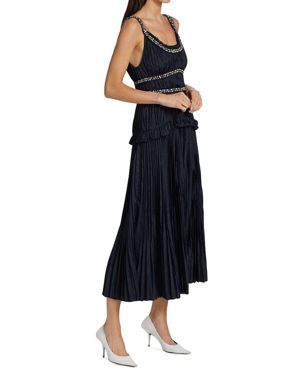 Jason Wu Blue Crystal-beaded Moire Taffeta Midi Dress