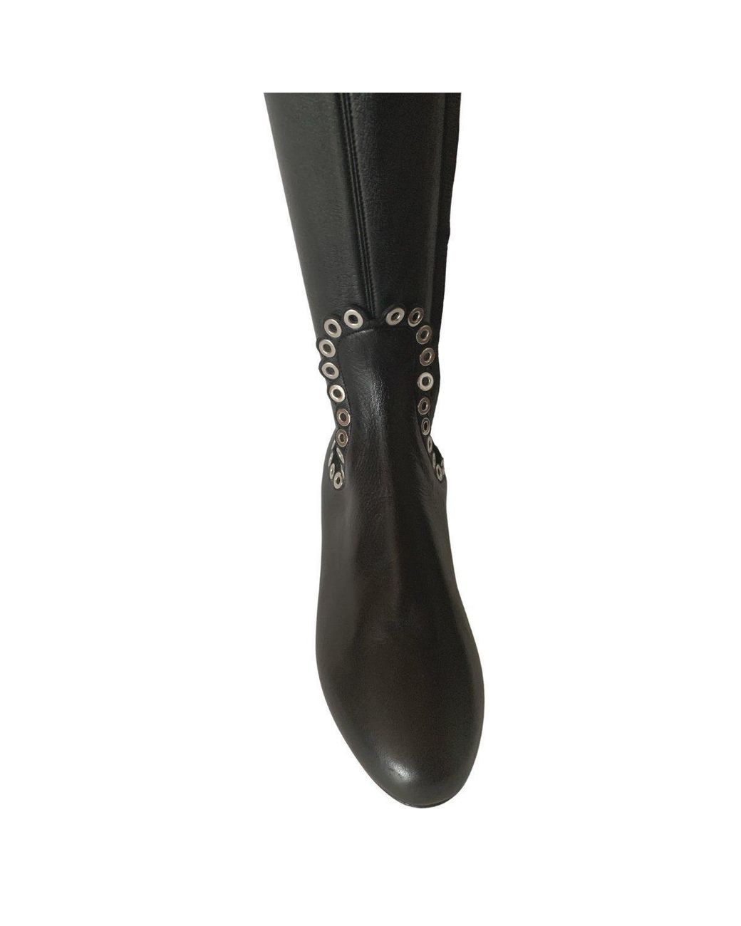 Alaïa Black Over Knee Studded Flat Boots