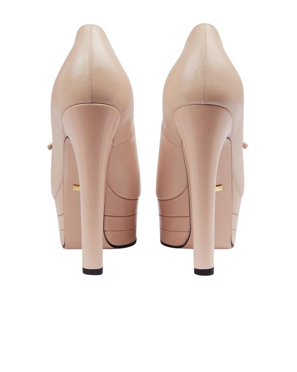 Gucci Pink Mary Jane Platforms Angel 95 Leather