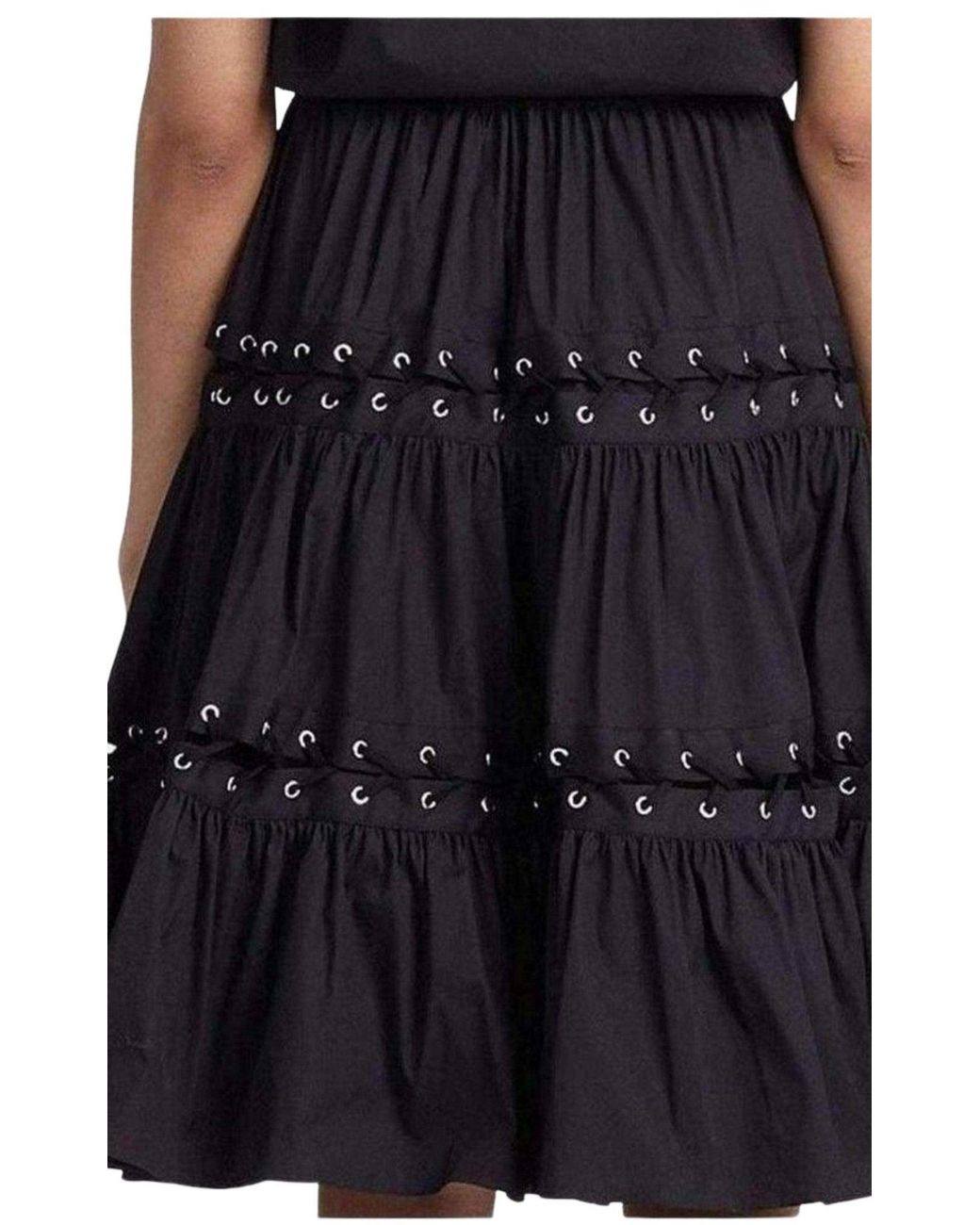 Jean Paul Gaultier Lace Up Panel Black Cotton Dress