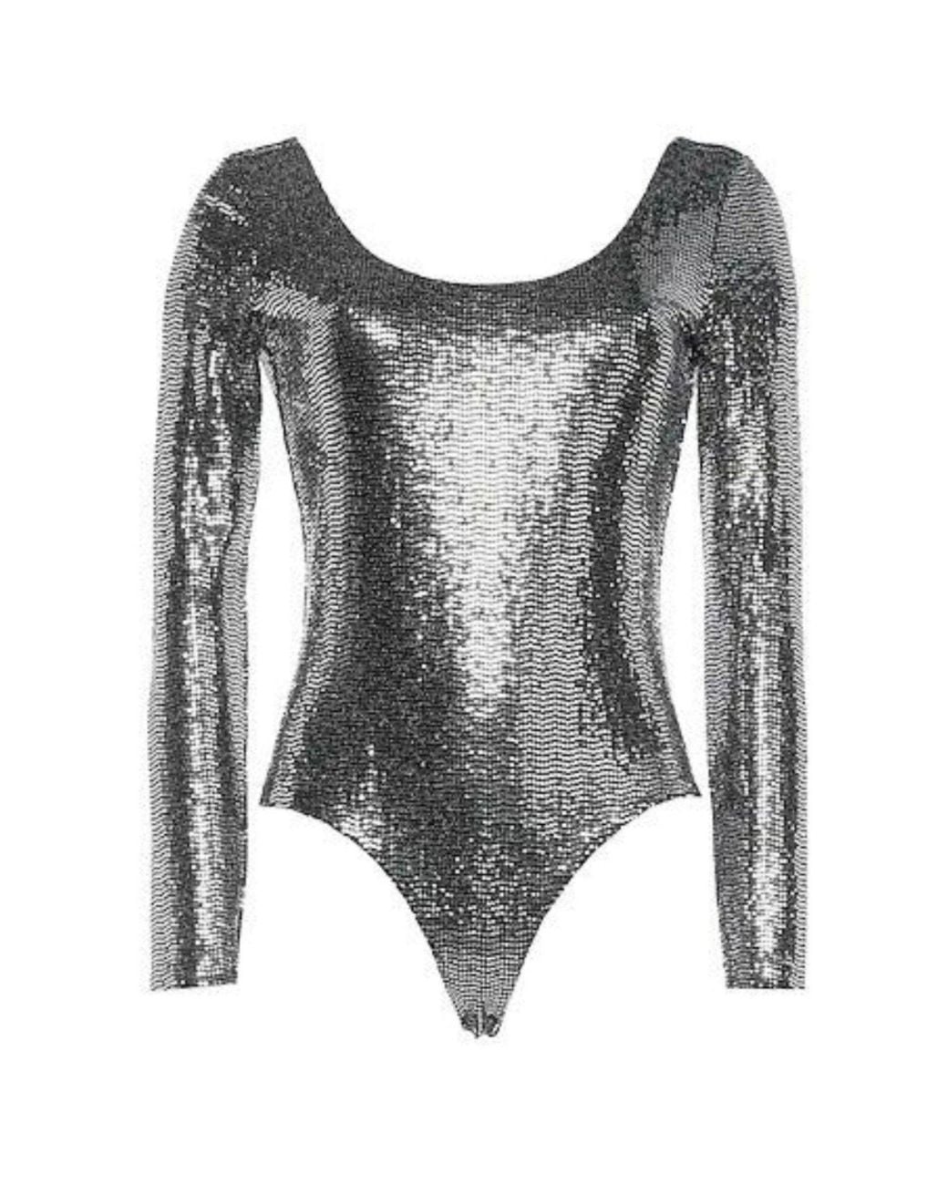 Gucci Black Metallic Effect Bodysuit