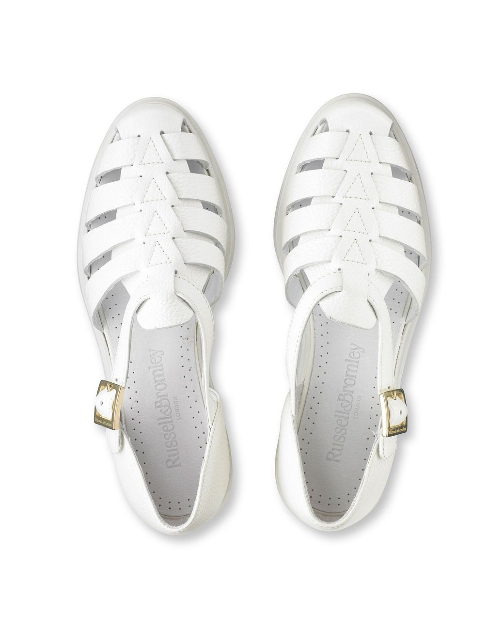 Russell u0026 Bromley Sicily Chunky Fisherman Sandal in White | Lyst UK