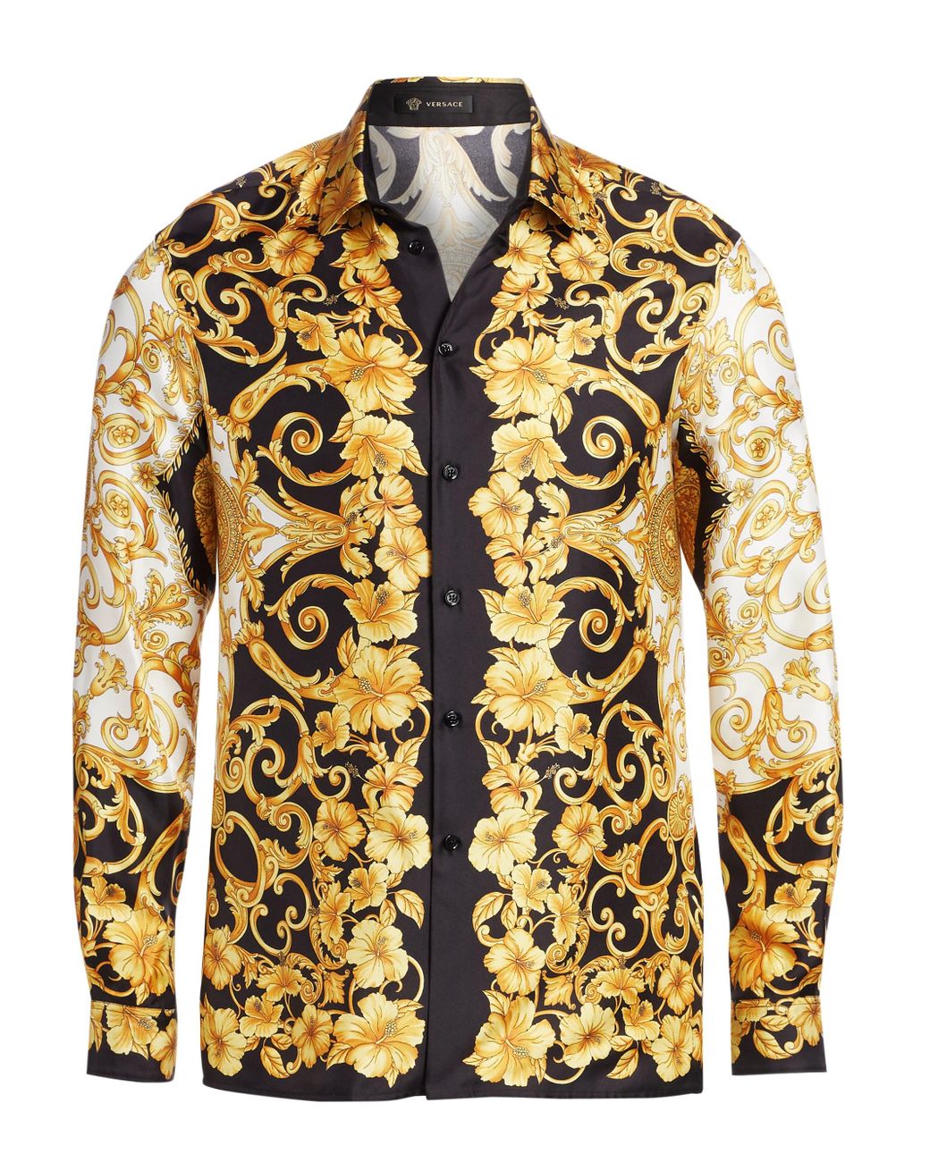 Versace Baroque Hibiscus Silk Shirt for Men | Lyst