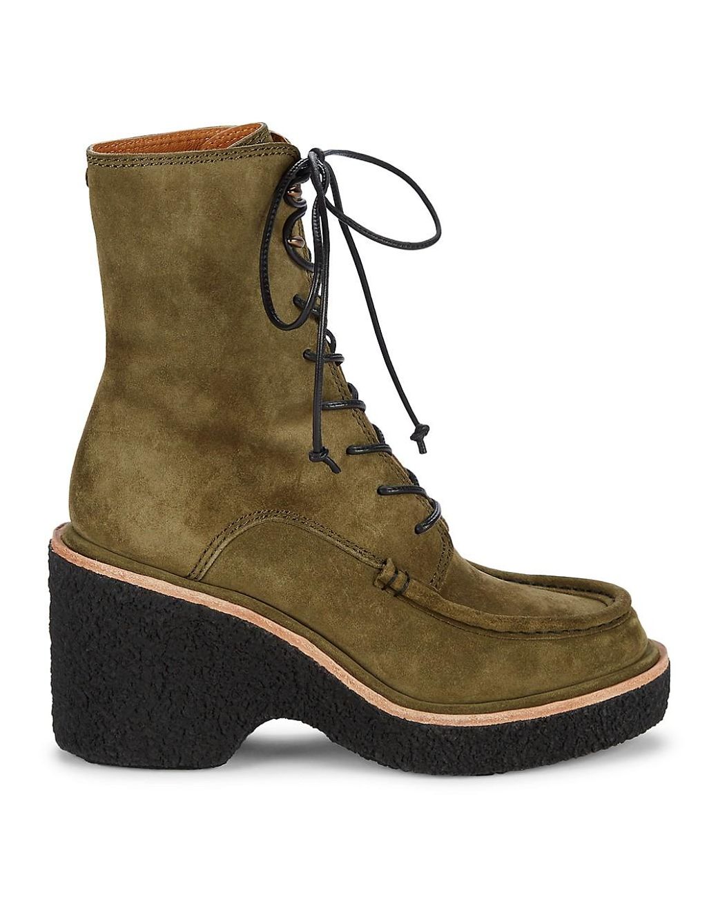 rag and bone green suede booties