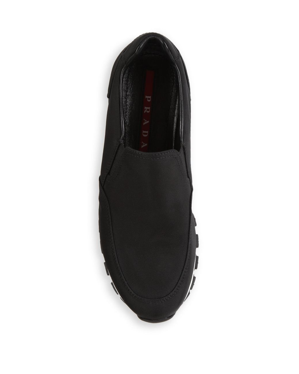 Prada Nylon Slip-on Sneakers in Black | Lyst