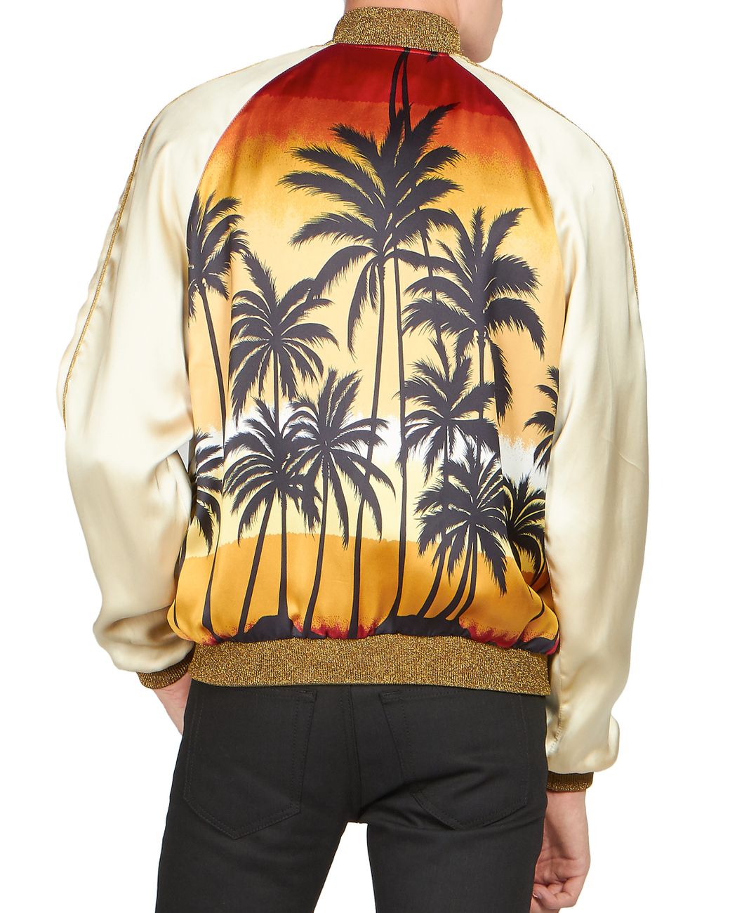 Saint Laurent Palm Print Bomber Jacket for Men | Lyst