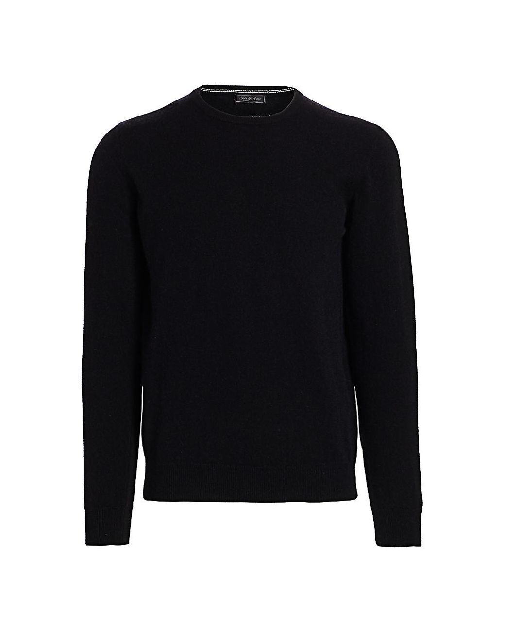 Saks Fifth Avenue Collection Cashmere Crew Sweater in Black for Men - Lyst
