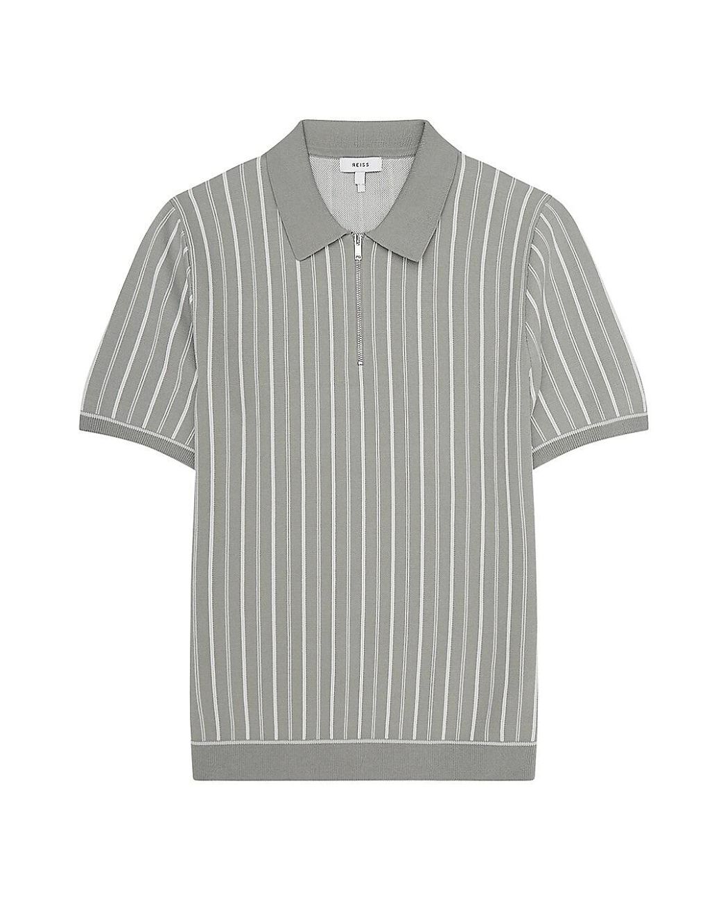 Reiss Code Half-zip Polo Shirt in Gray for Men | Lyst
