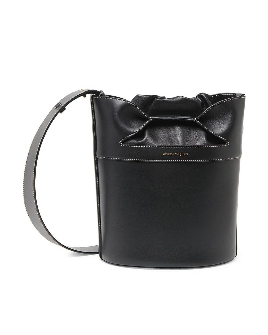 Alexander mcqueen hotsell black leather bag