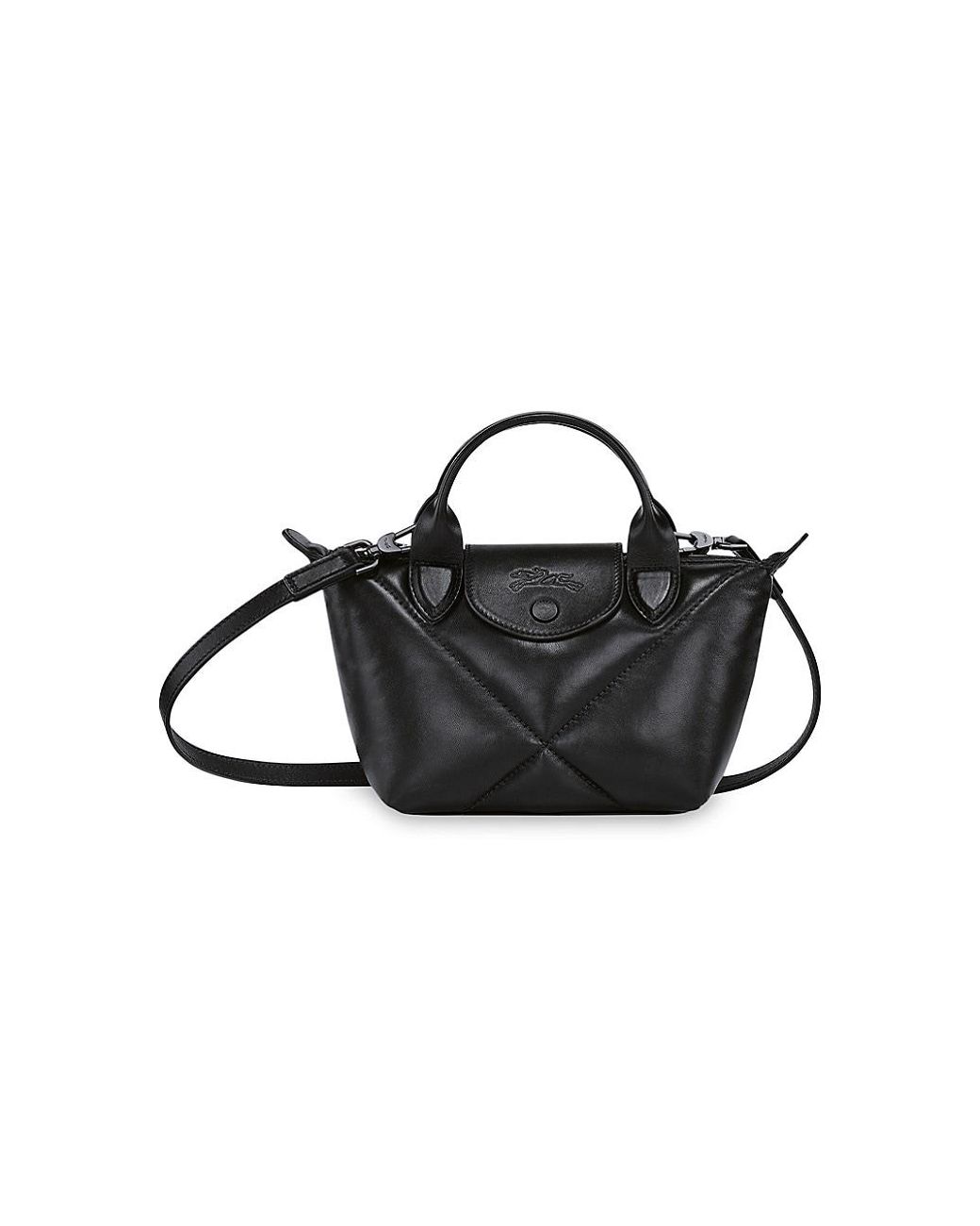 Longchamp Le Pliage Cuir Doudoune Xs Handbag With Strap in Black Lyst