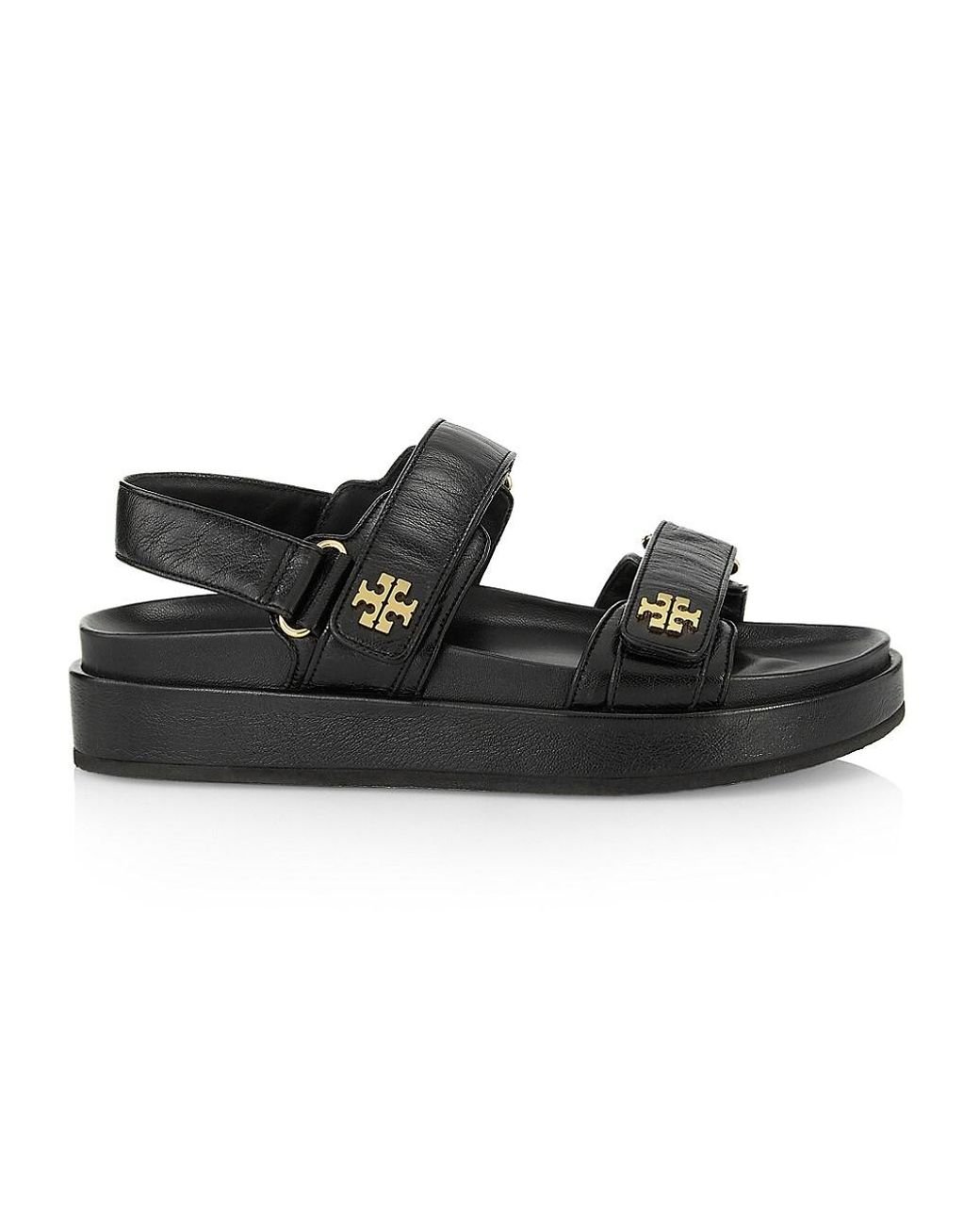 Tory Burch Kira Sport Leather Sandals in Black Lyst