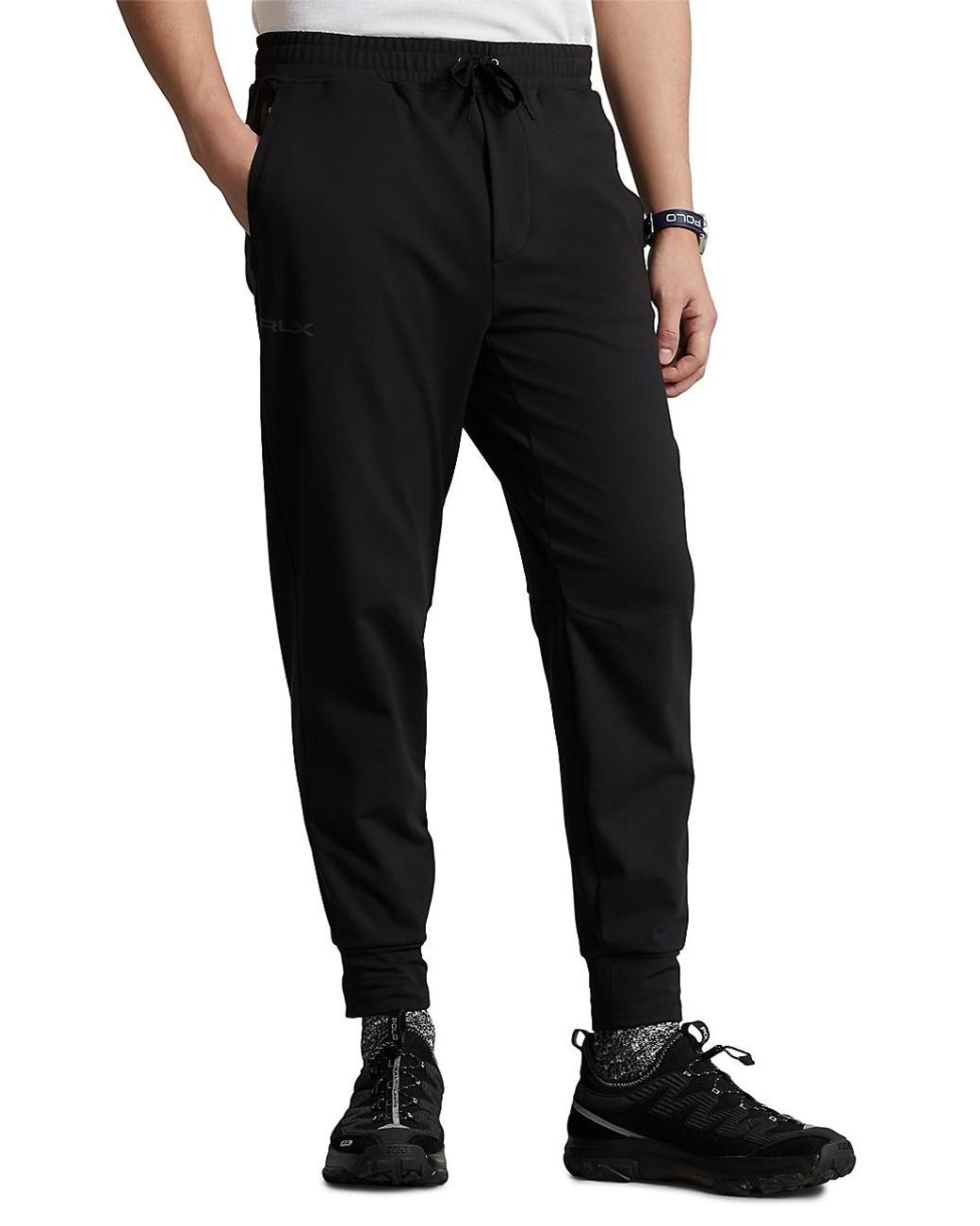 RLX Ralph Lauren Stretch Jersey Joggers in Black for Men | Lyst