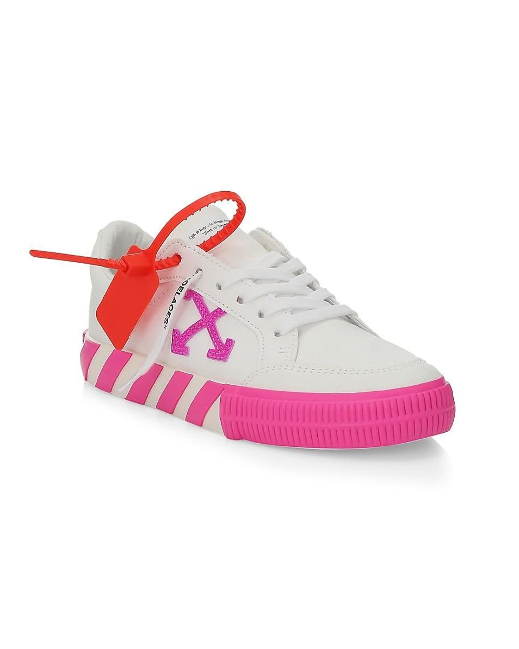 fælde gys kun Off-White c/o Virgil Abloh Arrow Low-top Neon Canvas Sneakers in Pink | Lyst