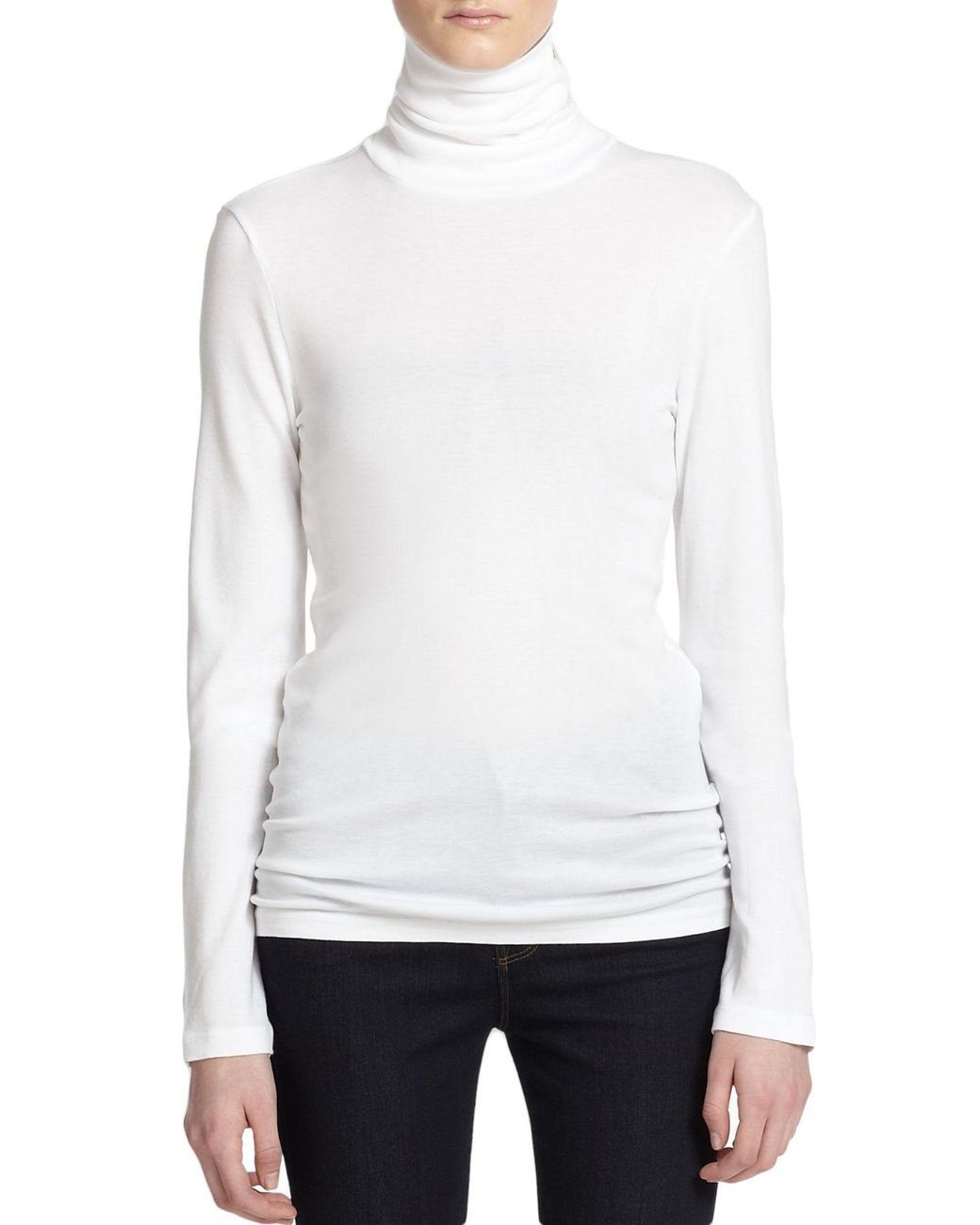 white thin turtleneck